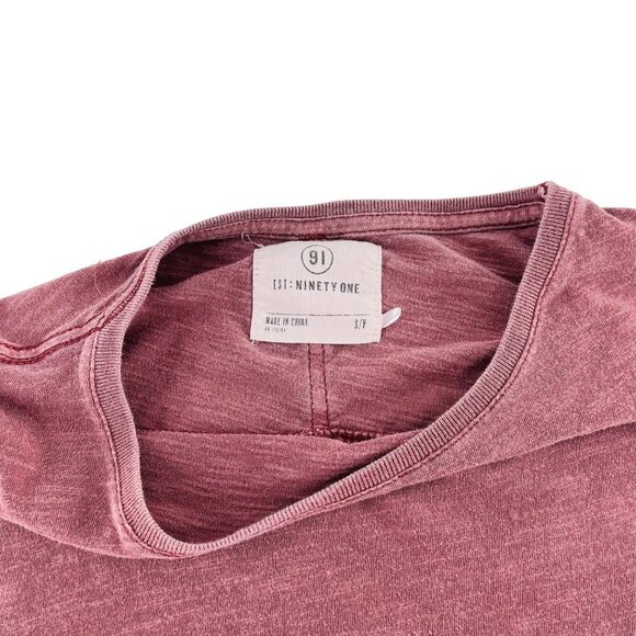 Casual Rose Pink Short Sleeve T-Shirt By Est: Ninety One Size S/P - Picture 2 of 5